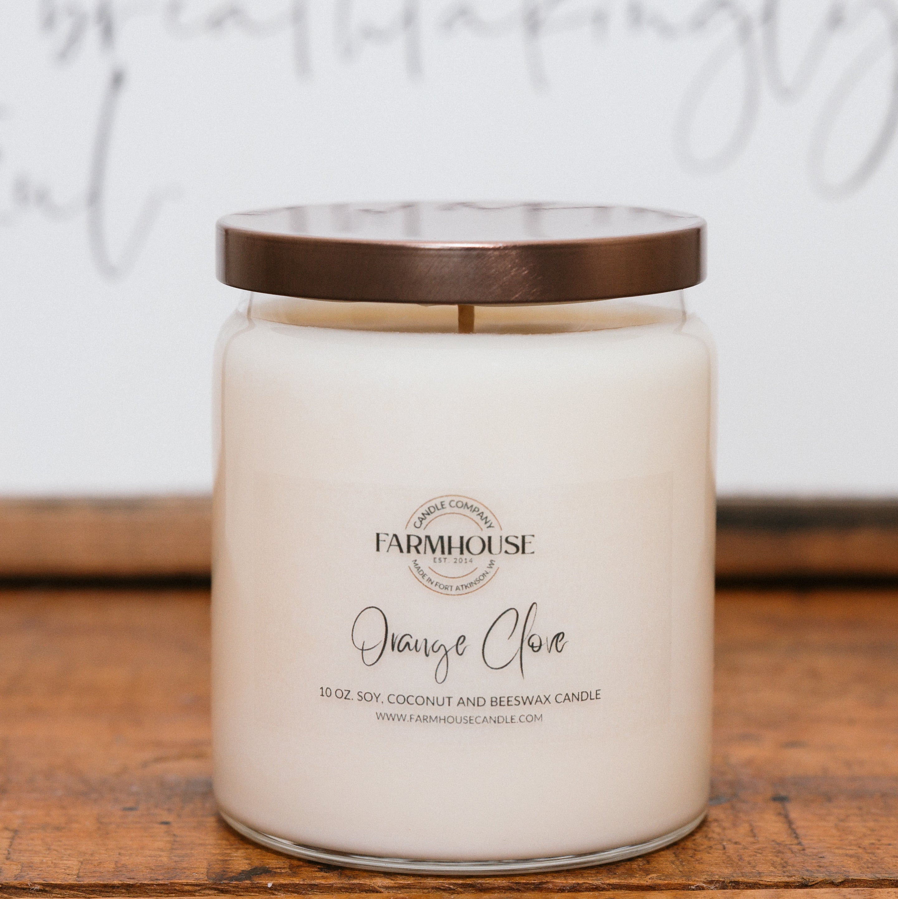 Orange Clove hand-poured soy coconut beeswax candle | Farmhouse Candle Company | Wisconsin