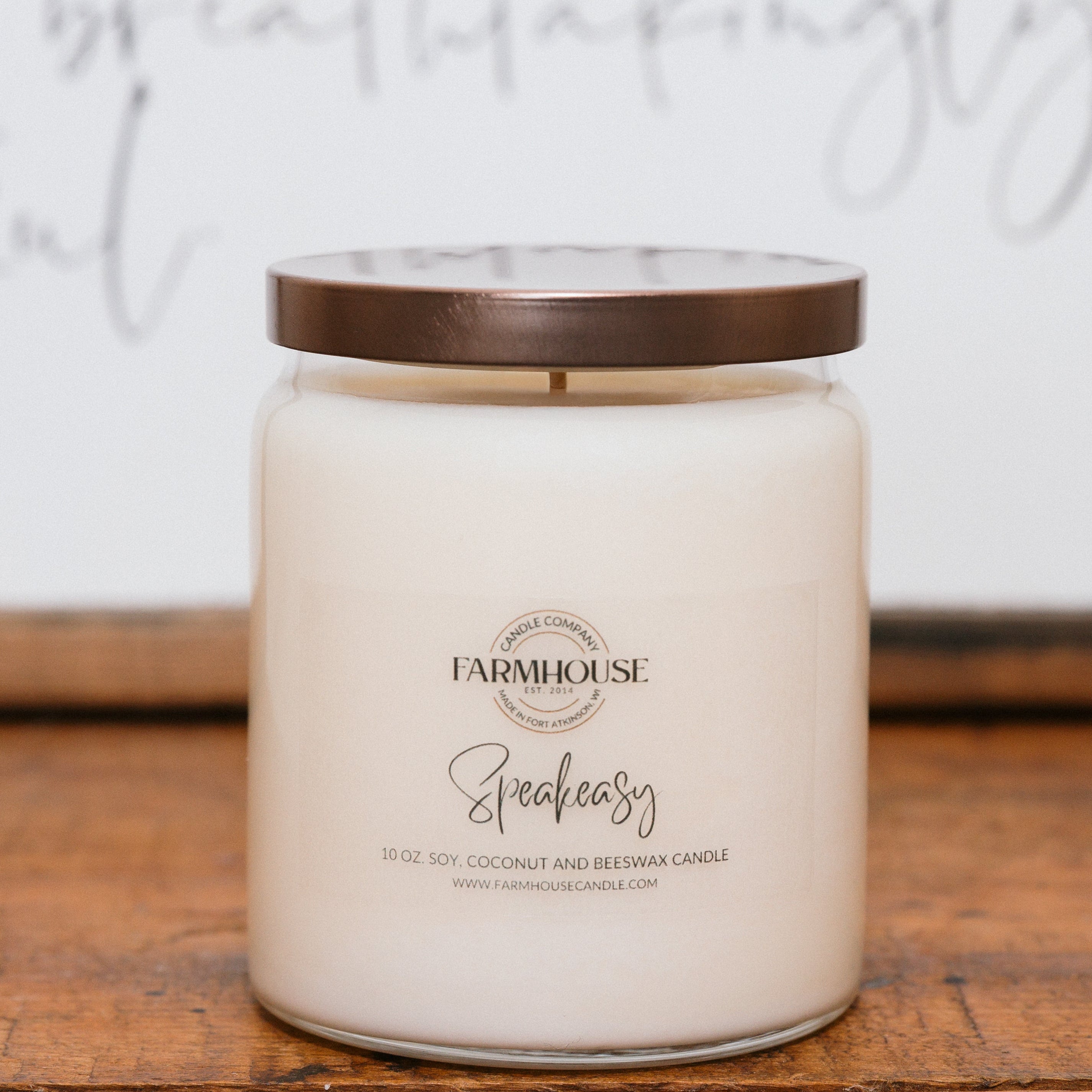 Speakeasy hand-poured soy, coconut and beeswax candle | Farmhouse Candle Company | Wisconsin