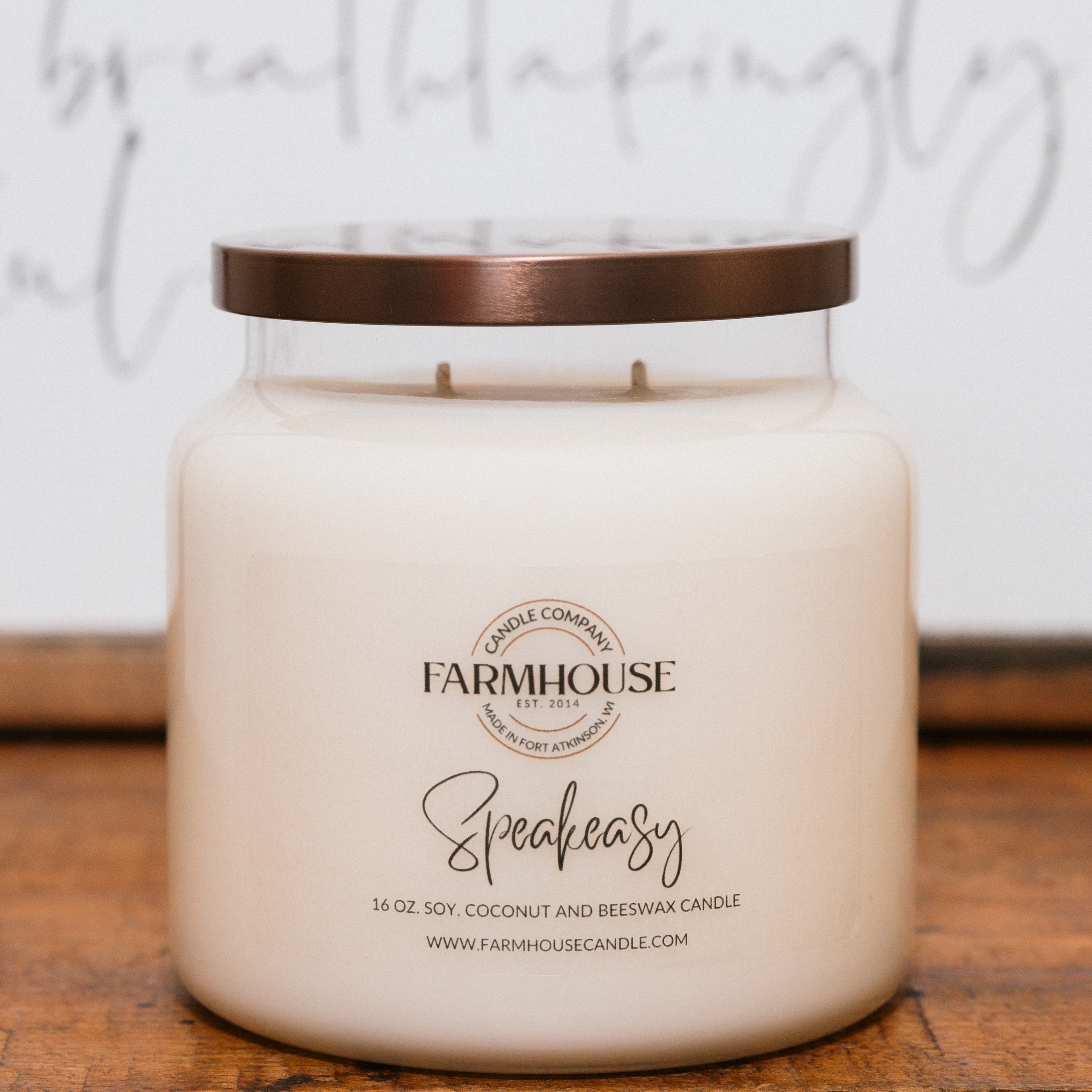 Speakeasy hand-poured soy, coconut and beeswax candle | Farmhouse Candle Company | Wisconsin
