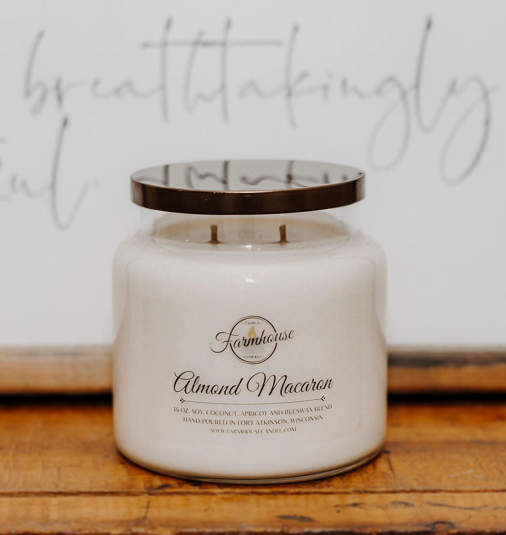 16 oz. Almond Macaron Candle - Farmhouse Candle Company