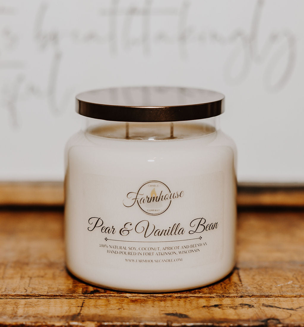 16 oz. Pear & Vanilla Bean Candle | FARMHOUSE CANDLE COMPANY