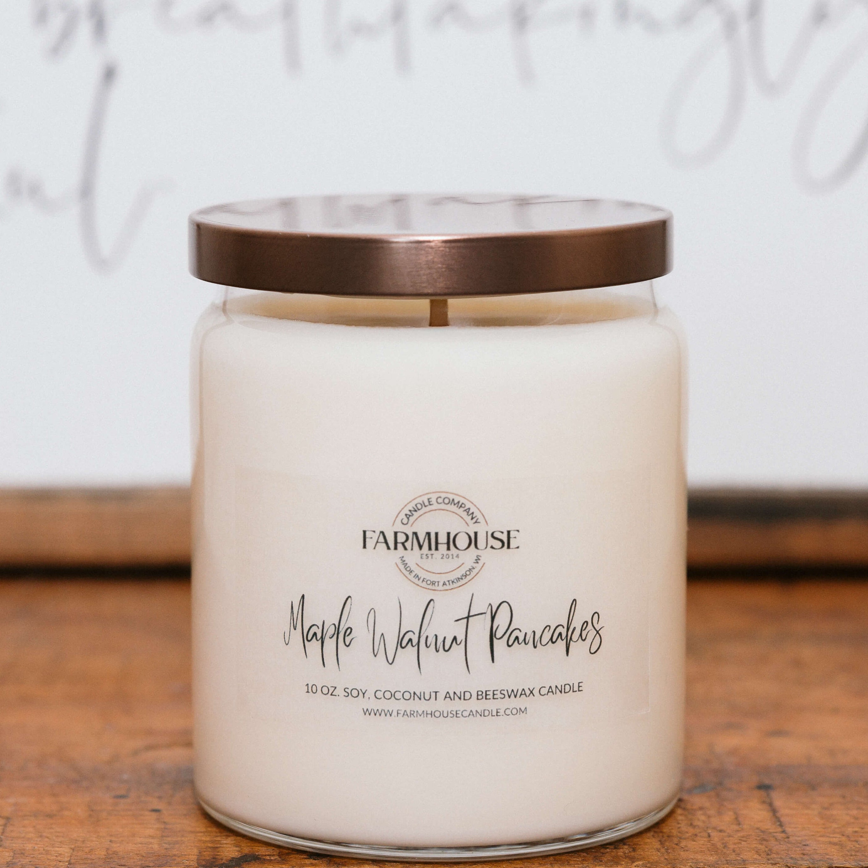Maple Walnut Pancakes hand-poured soy, coconut and beeswax candle | Farmhouse Candle Company | Wisconsin