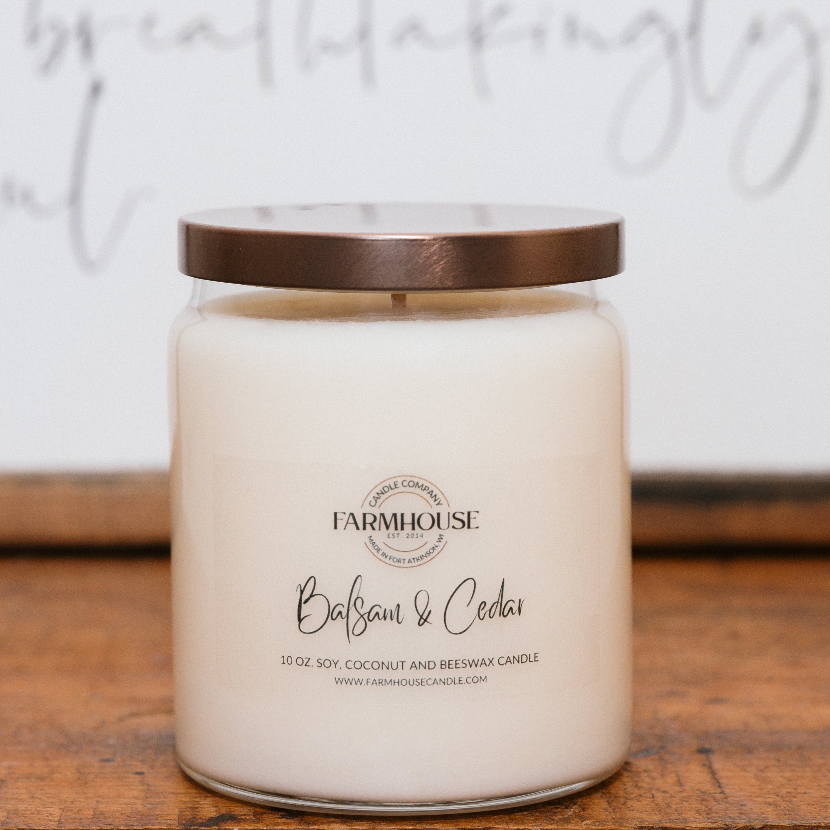 Balsam & Cedar hand-poured soy coconut beeswax candle | Farmhouse Candle Company | Wisconsin