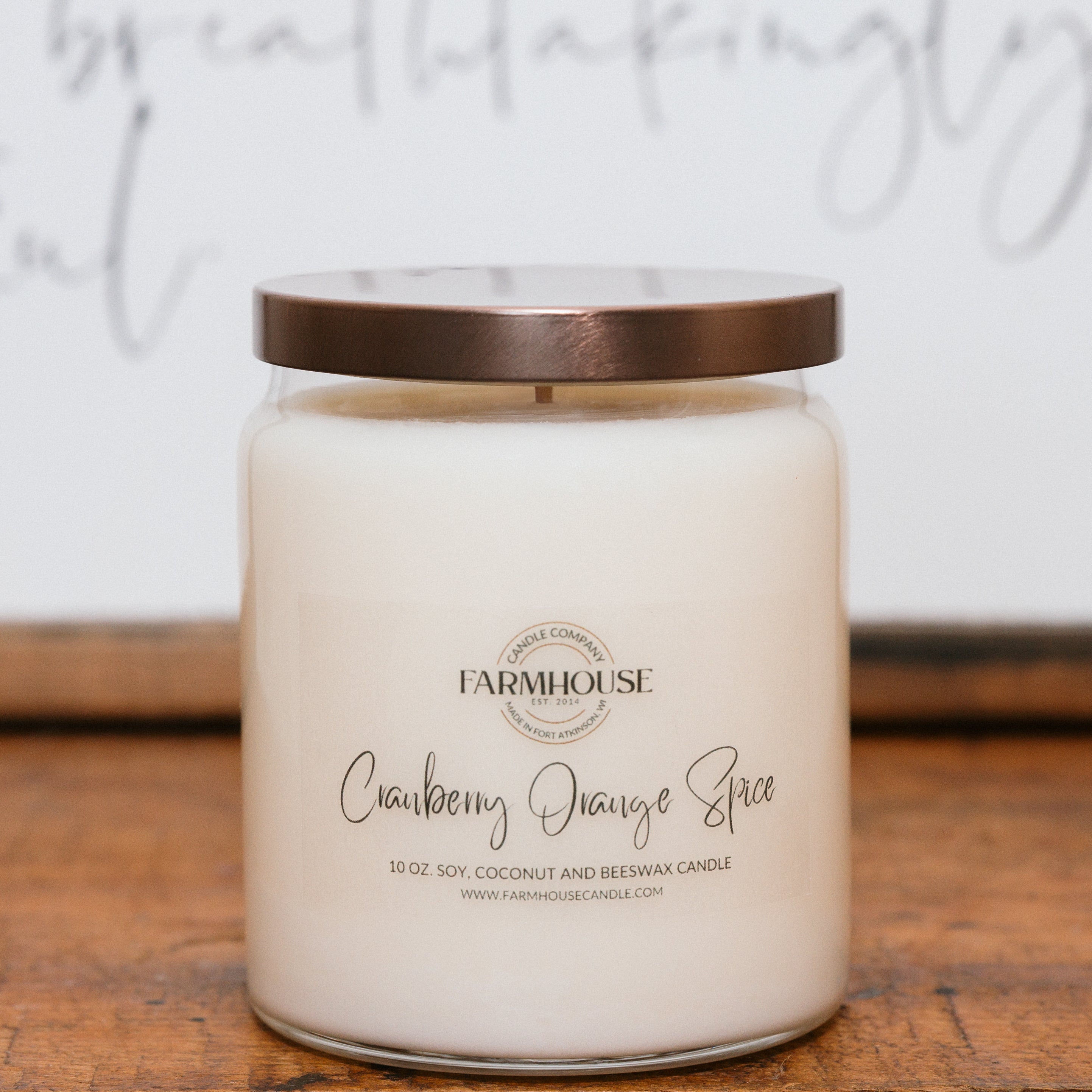 Cranberry Orange Spice hand-poured soy coconut beeswax candle | Farmhouse Candle Company | Wisconsin