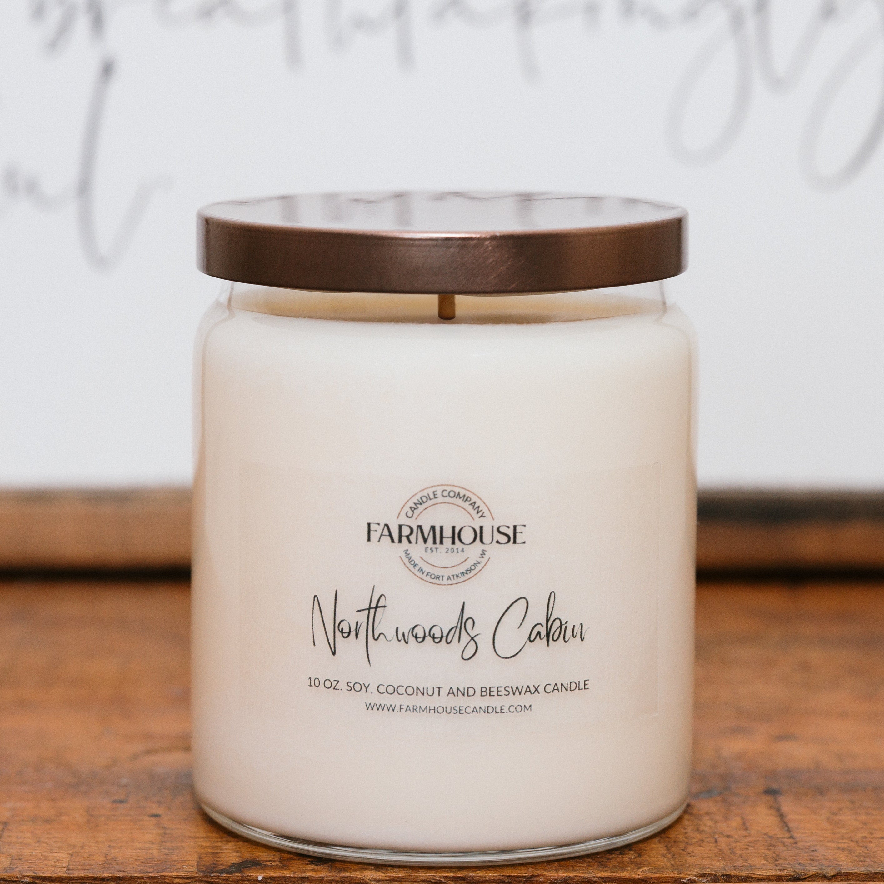Northwoods Cabin hand-poured soy coconut beeswax candle | Farmhouse Candle Company | Wisconsin