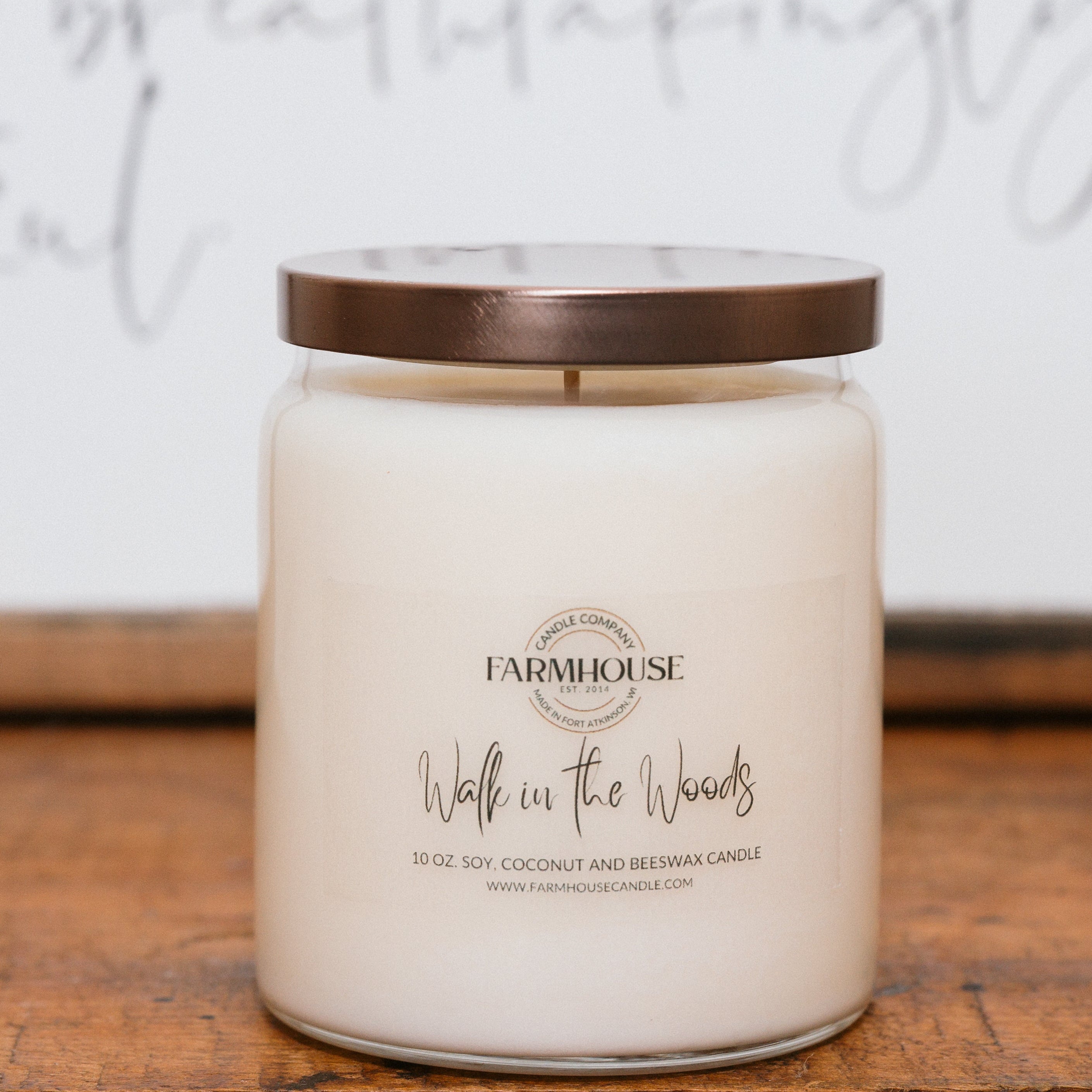 Walk in the Woods hand-poured soy, coconut and beeswax candle | Farmhouse Candle Company | Wisconsin