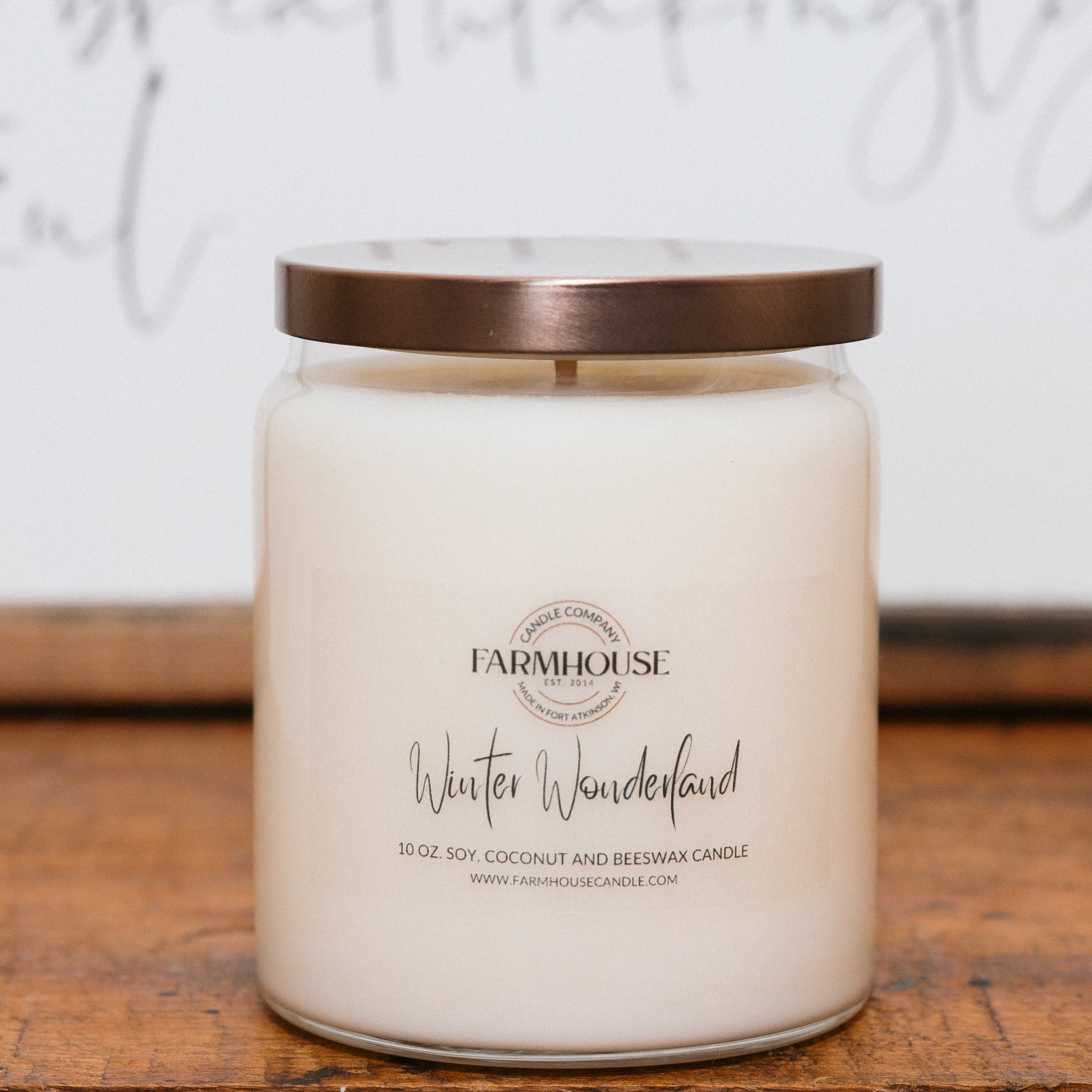 Winter Wonderland hand-poured soy coconut beeswax candle | Farmhouse Candle Company | Wisconsin