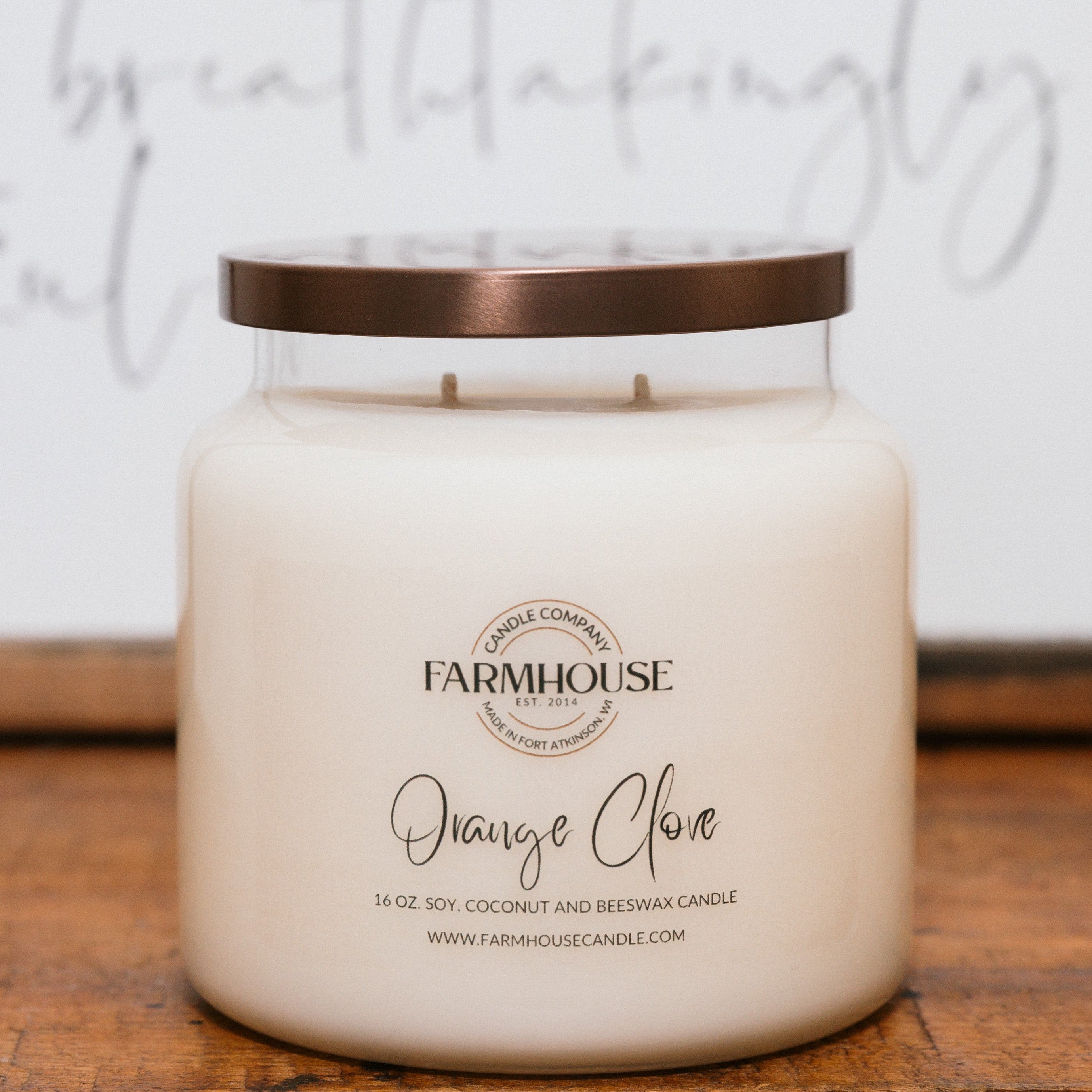 Orange Clove hand-poured soy coconut beeswax candle | Farmhouse Candle Company | Wisconsin