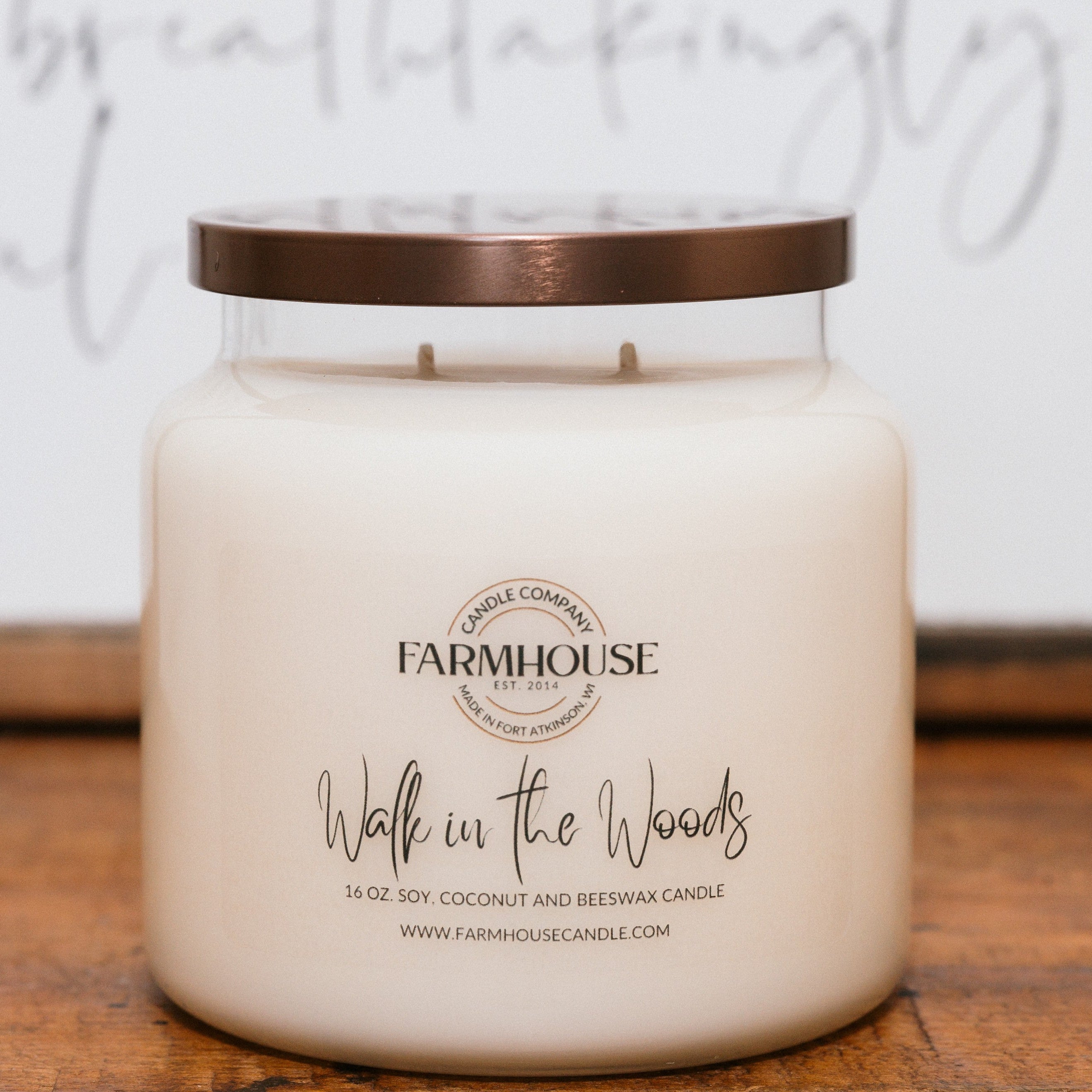 Walk in the Woods hand-poured soy, coconut and beeswax candle | Farmhouse Candle Company | Wisconsin