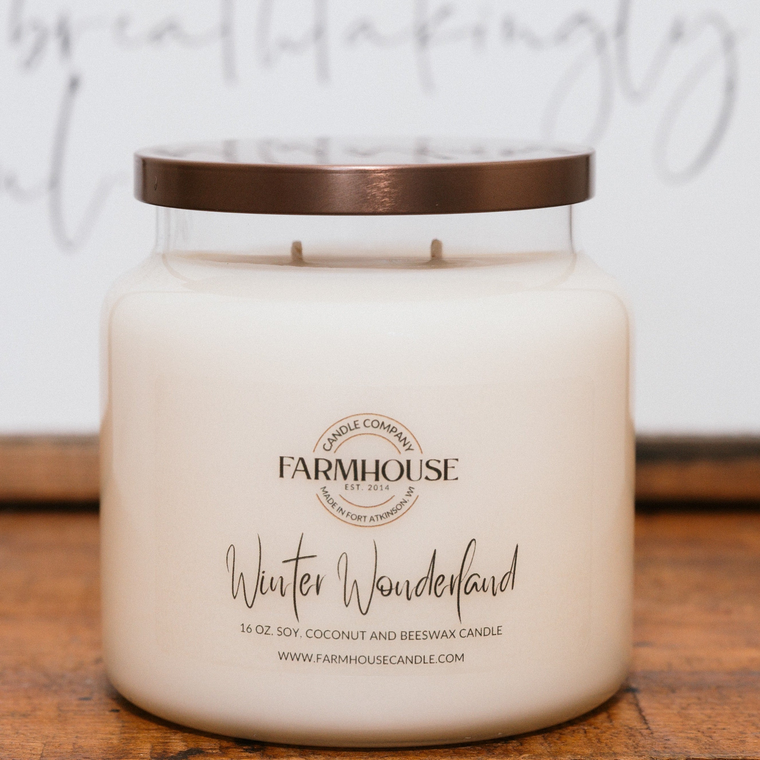 Winter Wonderland hand-poured soy coconut beeswax candle | Farmhouse Candle Company | Wisconsin