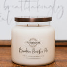 Bourbon Pumpkin Pie hand-poured soy, coconut and beeswax candle | Farmhouse Candle Company | Wisconsin