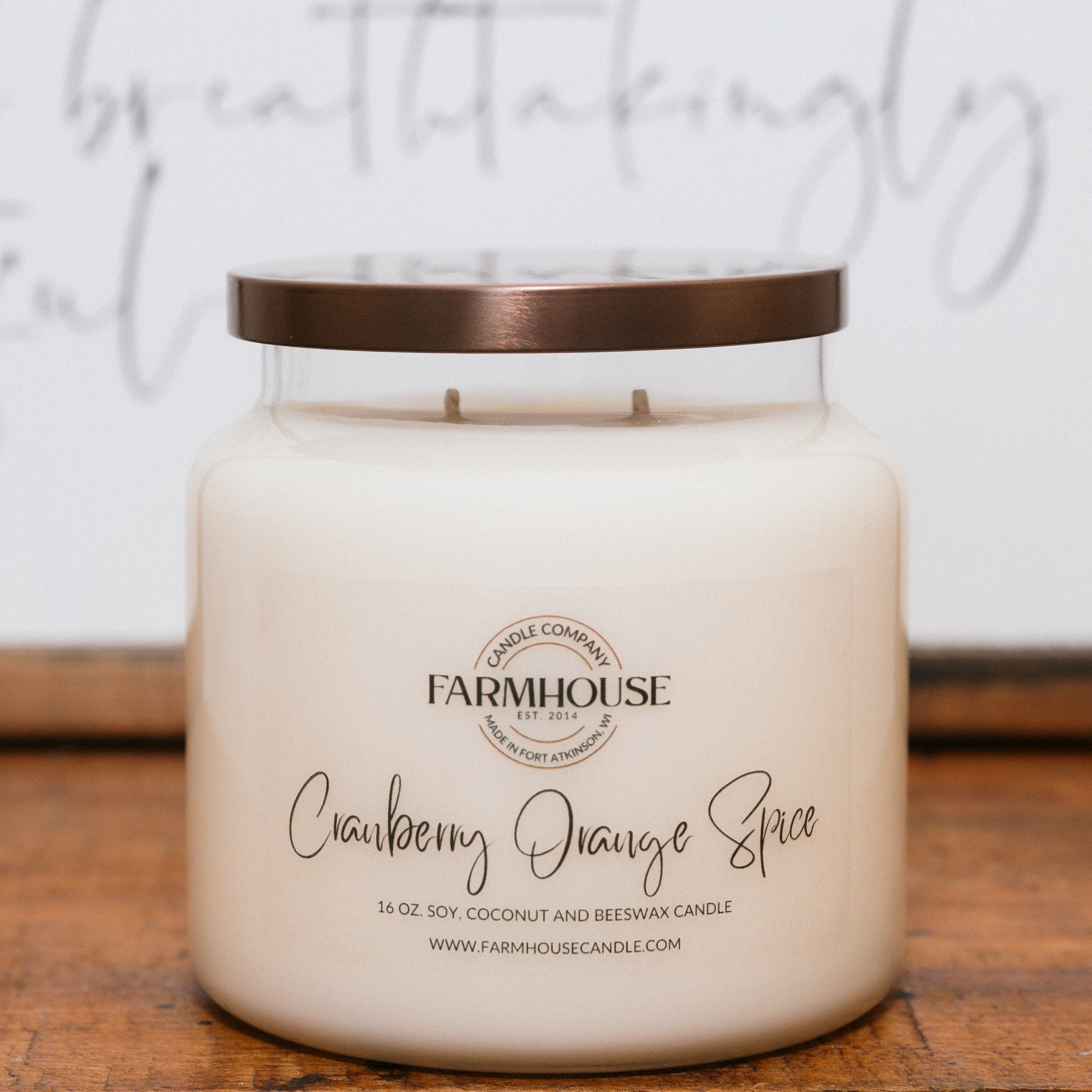 Cranberry Orange Spice hand-poured soy coconut beeswax candle | Farmhouse Candle Company | Wisconsin