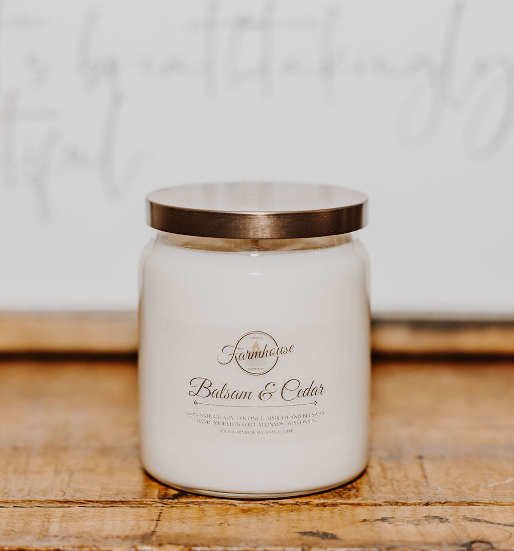 10 oz. Balsam & Cedar Candle | FARMHOUSE CANDLE COMPANY