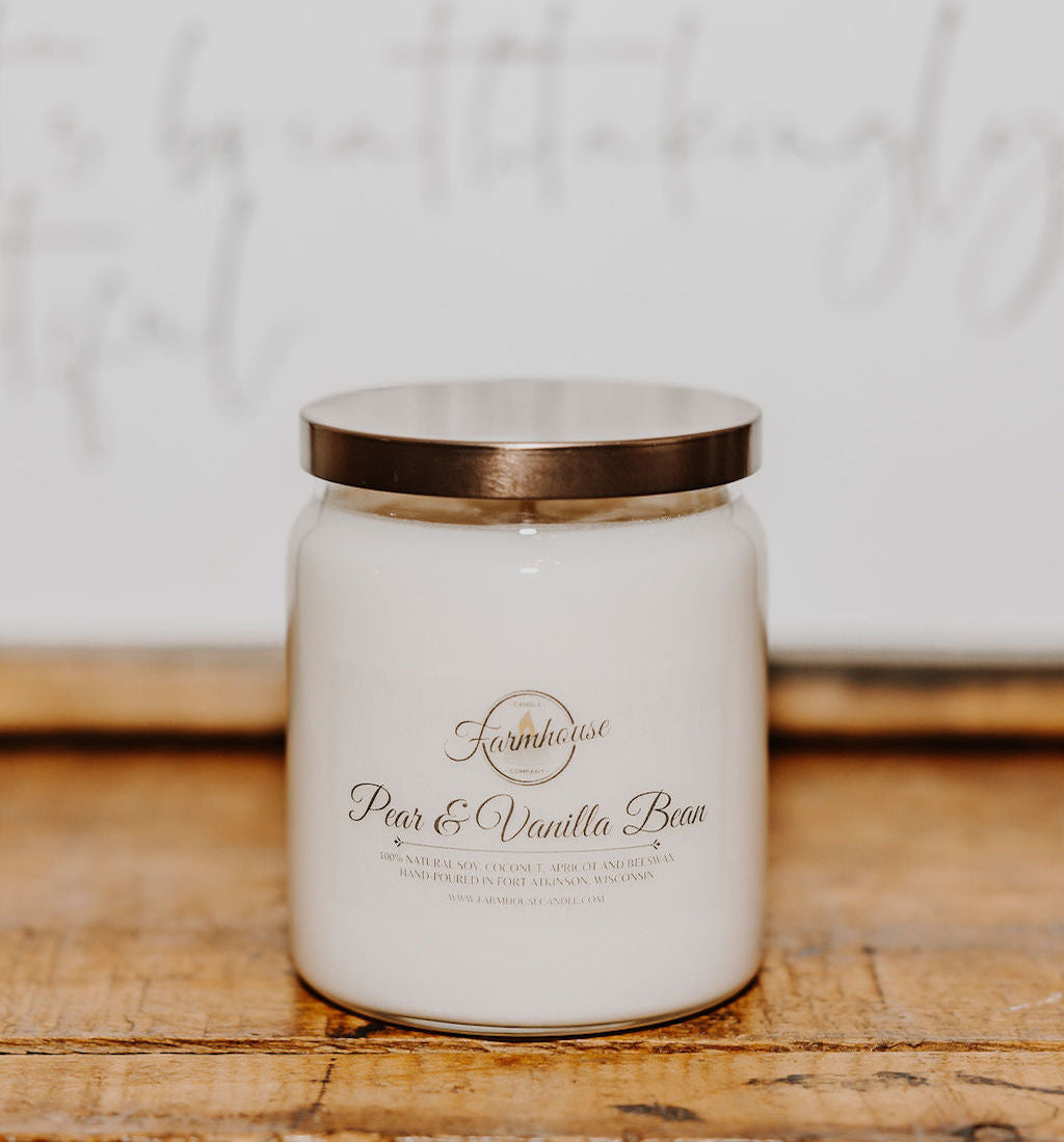 10 oz. Pear & Vanilla Bean Candle | FARMHOUSE CANDLE COMPANY